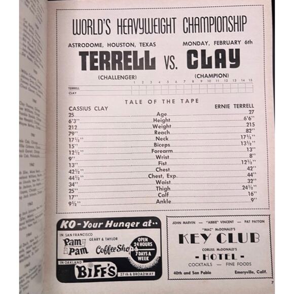 1967 Referee Cassius Clay Magazine Ernie Terrell Muhammad Ali Boxing Greatest - Picture 3 of 6